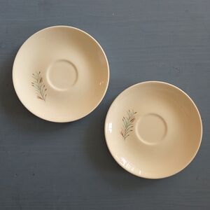 Vintage HLC Fortune Saucer Set of 2 Mid Century Wheat Pattern USA